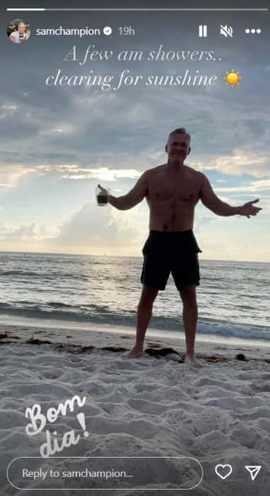 Sam Champion shared with his followers about rain in Miami which would clear up later in the day (@samchampion/Instagram)