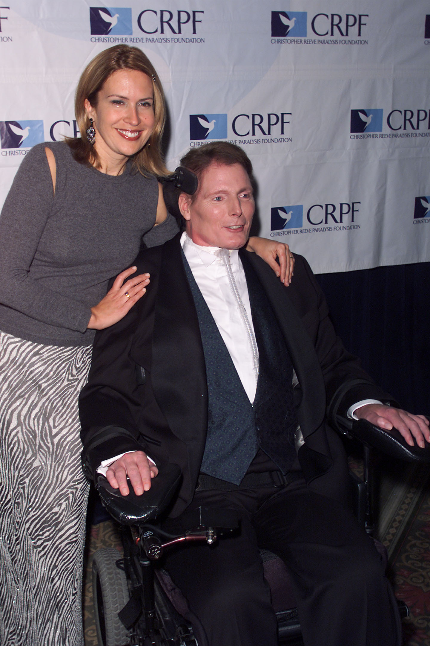 American actor Christopher Reeve and wife Dana at the 10th Anniversary benefit for the Christopher Reeve Paralysis Association which recently merged with the Christopher Reeve Foundation the event was held in New York City on November 14, 2000 (Photo: Nick Elgar/ImageDirect)