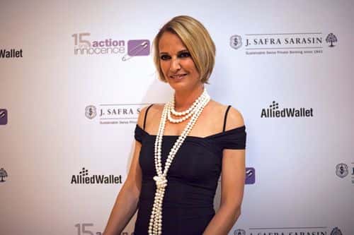 Karen Mulder attends the Soiree De Gala Action Innocence at Hotel Intercontinental on May 12, 2015 in Geneva, Switzerland.