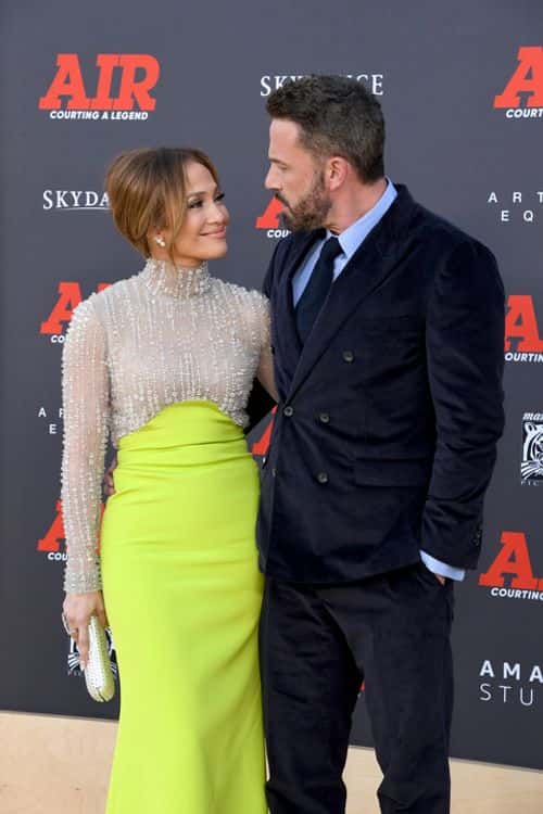 Jennifer Lopez and Ben Affleck looked every inch the happy couple as they wrapped their arms around each other (Getty images)