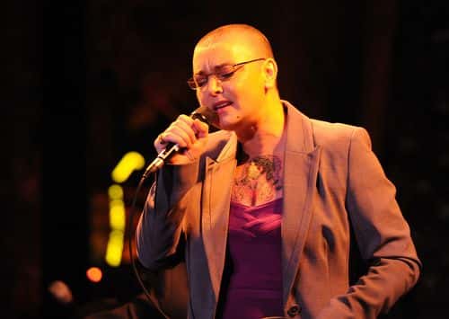 Singer Sinead O'Connor performs at The 2011 amfAR Inspiration Gala Los Angeles held at the Chateau Marmont on October 27, 2011 in Los Angeles, California.