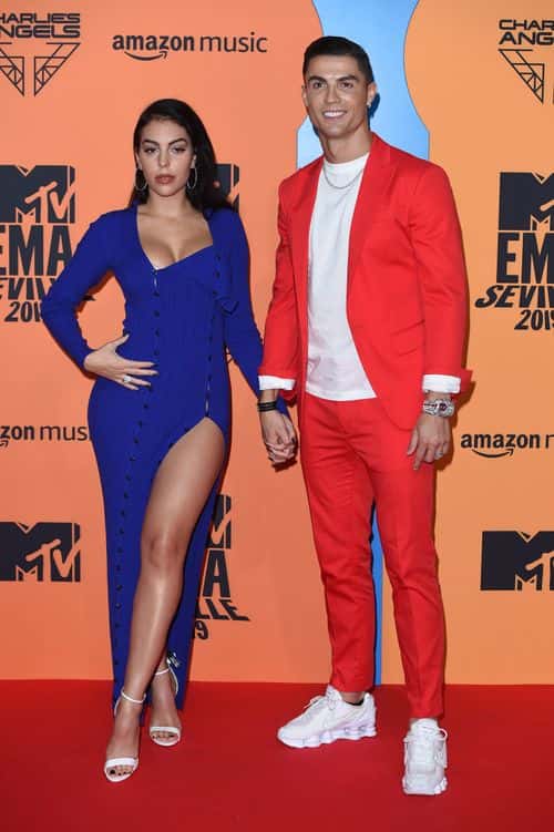 SEVILLE, SPAIN - NOVEMBER 03: Georgina Rodriguez and Cristiano Ronaldo attend the MTV EMAs 2019 at F