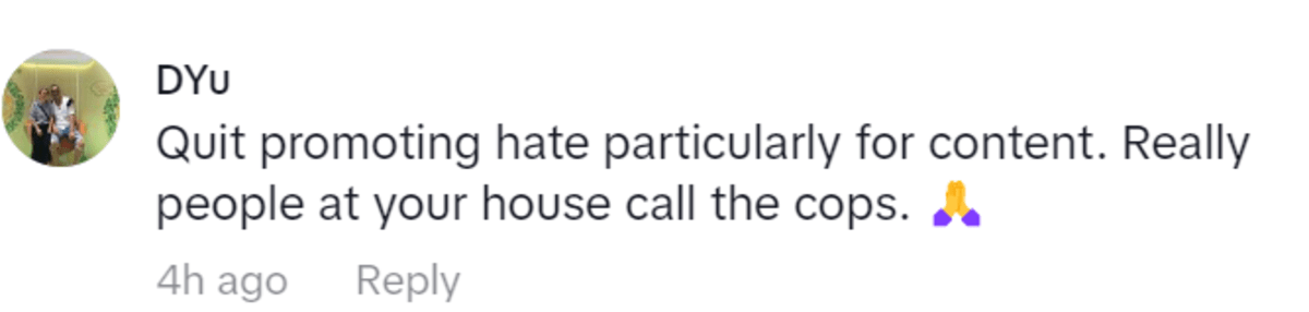 A user told IShowSpee to quit promoting hate after his reaction to the Israel-Hamas conflict (DailyFameClips/TikTok)