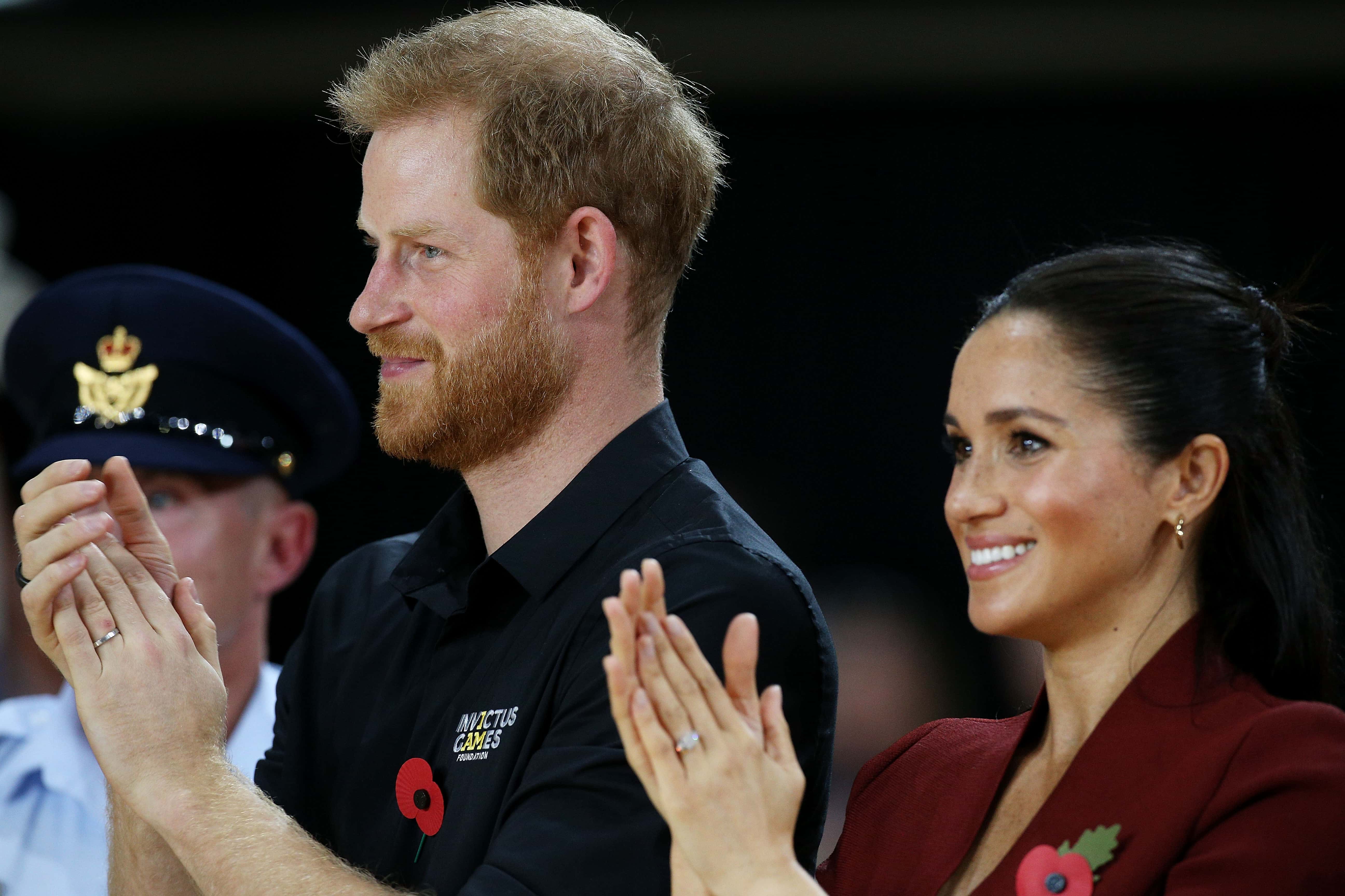 Prince Harry, Duke of Sussex and Meghan, Duchess of Sussex attend the Wheelchair Basketball finals during the Invictus Games on October 27, 2018 in Sydney, Australia. The Duke and Duchess of Sussex are on their official 16-day Autumn tour visiting cities in Australia, Fiji, Tonga and New Zealand.