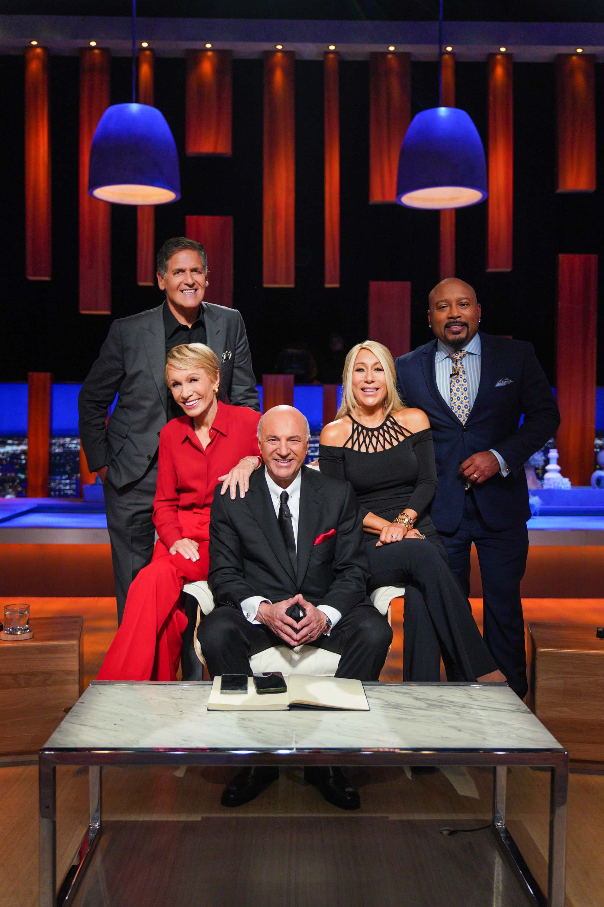 Mark Cuban, Barbara Corcoran, Kevin O’Leary, Lori Greiner, and Daymond John,  on 'Shark Tank' (ABC)
