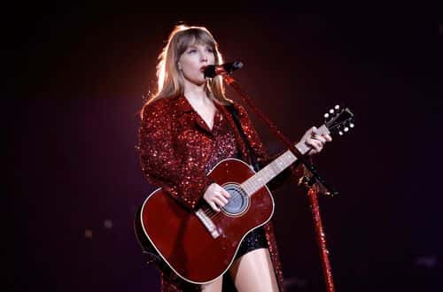 Editorial use only and no commercial use at any time.  No use on publication covers is permitted after August 9, 2023. Taylor Swift performs onstage for the opening night of 