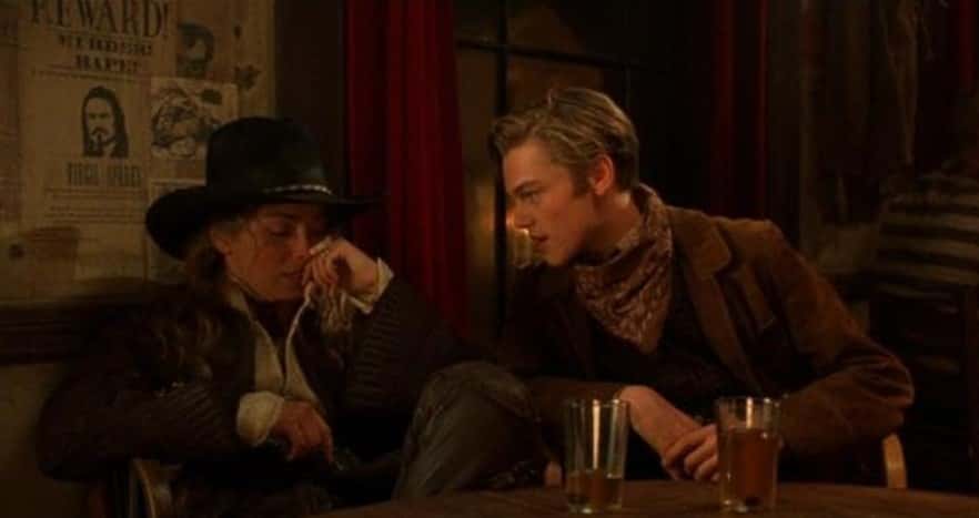 Leonardo DiCaprio (R) and Sharon Stone in the 1995 film 'The Quick and the Dead' (IMDb)