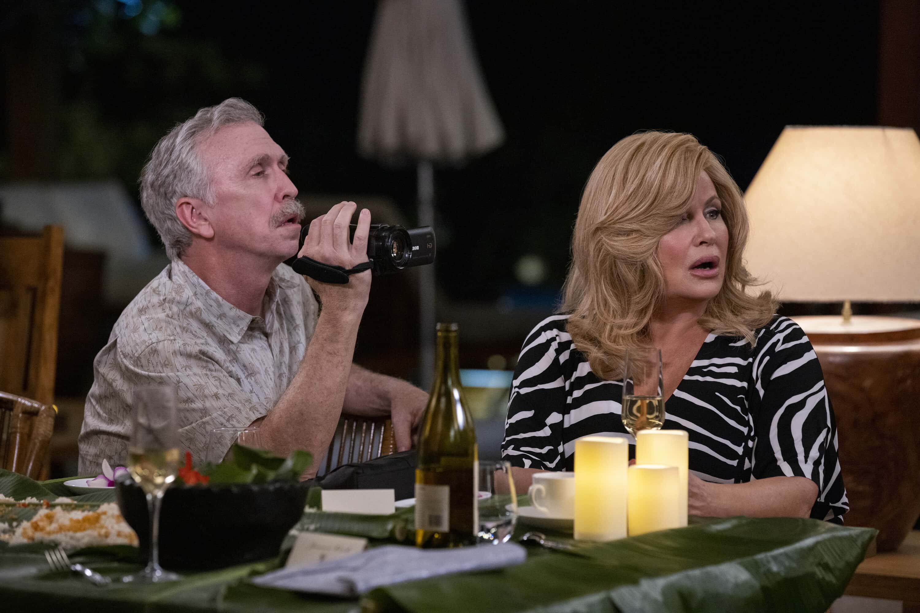 Jennifer Coolidge and Steve Coulter in a still from 'Shotgun Wedding' (Amazon Studios)