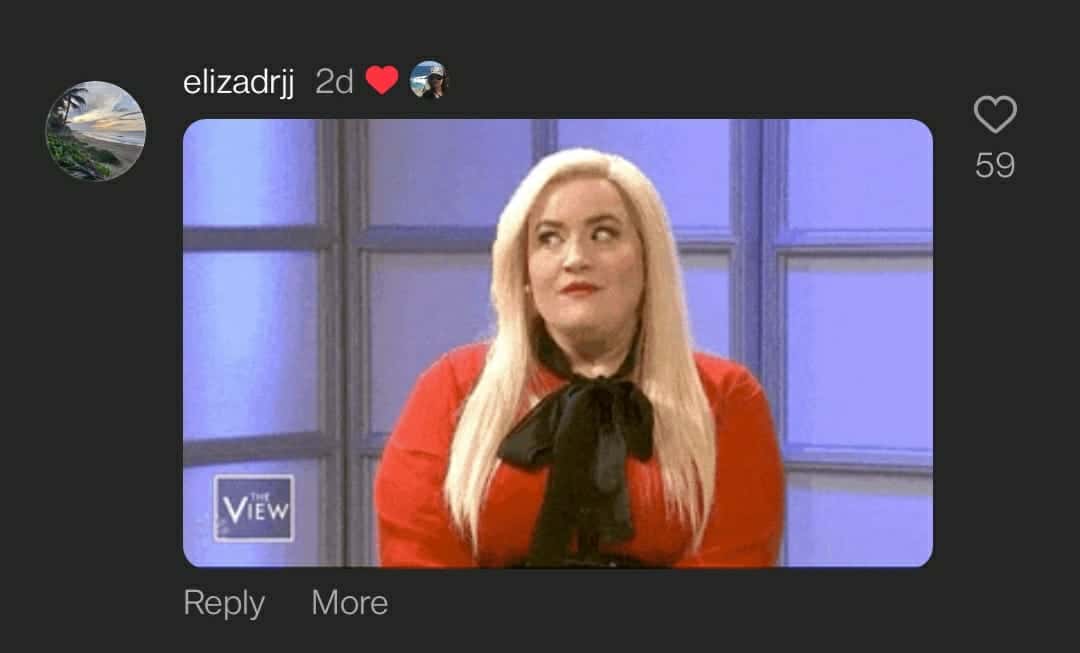 Ana Navarro likes a gif of Meghan McCain on her post (Instagram/@ananavarrofl)