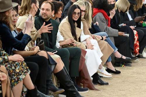 (EDITORIAL USE ONLY - For Non-Editorial use please seek approval from Fashion House) (L-R) Maria Sharapova, Daniel Humm, Gugu Mbatha-Raw and Demi Moore attend the Chloe Womenswear Fall/Winter 2022/2023 show as part of Paris Fashion Week on March 03, 2022 in Paris, France.