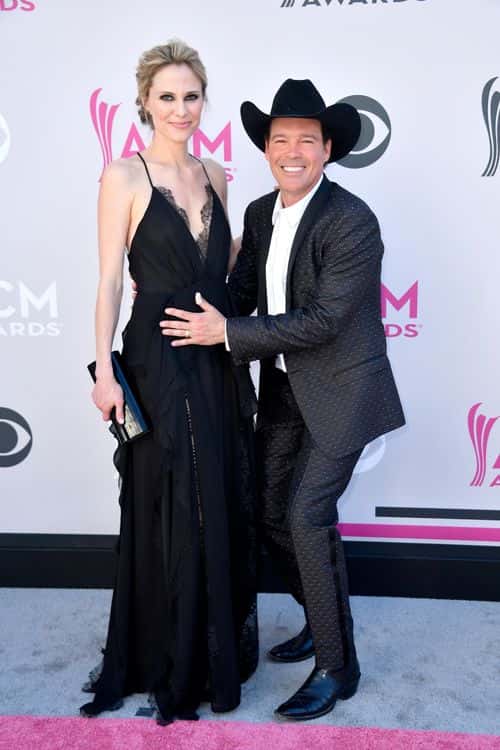 Jessica Craig (L) and recording artist Clay Walker attend the 52nd Academy Of Country Music Awards at Toshiba Plaza on April 2, 2017 in Las Vegas, Nevada.
