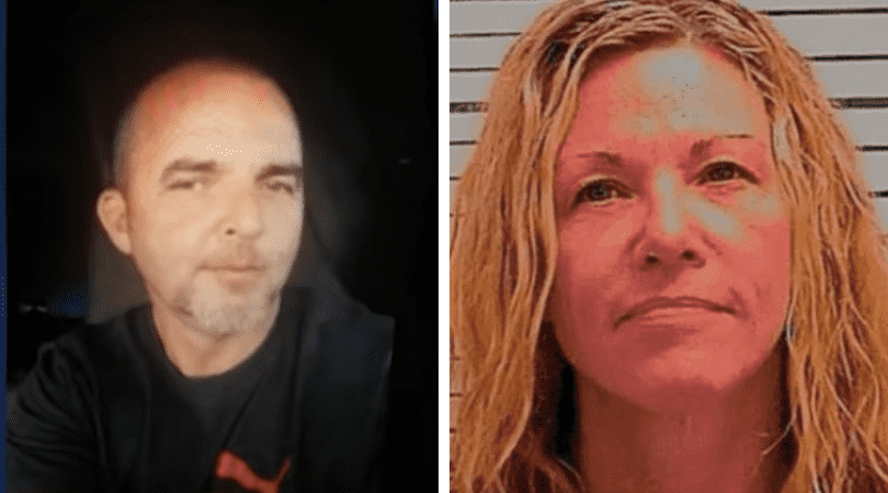 Lori Vallow says she was away when her children were killed at the Idaho residence of her late brother Alex Cox (L) (Law&Crime Network/YouTube,  Madison County Sheriff's office)