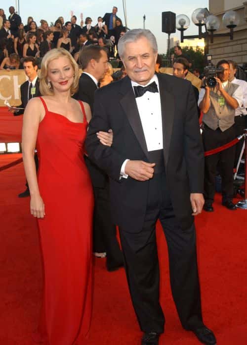 Actors Valerie Wildman and John Aniston arrive at the 29th Annual People's Choice Awards at the Pasadena Civic Center January 12, 2003 in Pasadena, California.