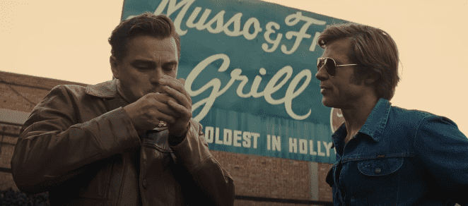 Leonardo DiCaprio and Brad Pitt in a still from 'Once Upon A Time in Hollywood' (Sony Pictures Entertainment/YouTube)