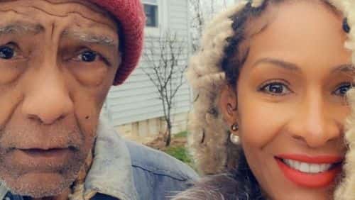 Sheree Whitfield with her father who recently passed away