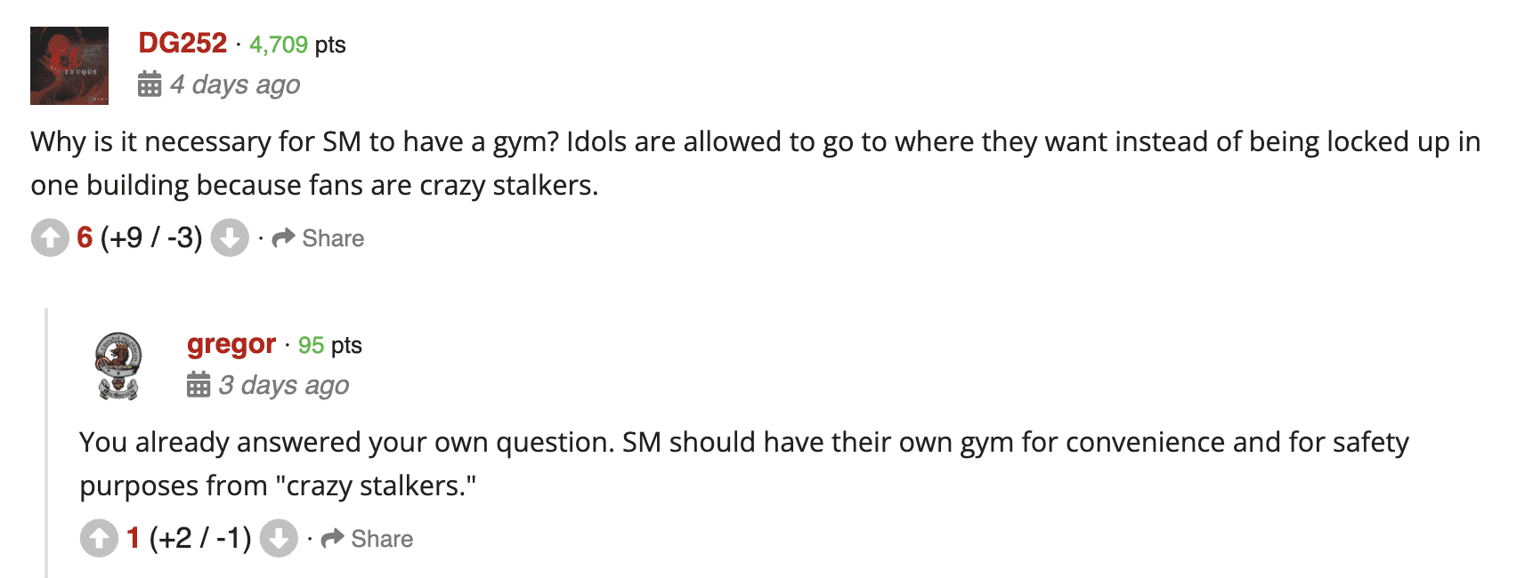 Fans share their reactions to SM Entertainment idols being hounded by stalker fans at a fitness center (allkpop)