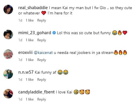 Comments left on glorilla live ( Glorilla/ Instagram)