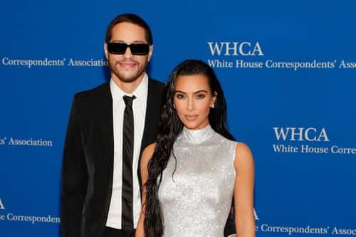 Pete Davidson and Kim Kardashian attend the 2022 White House Correspondents' Association Dinner at Washington Hilton on April 30, 2022 in Washington, DC.