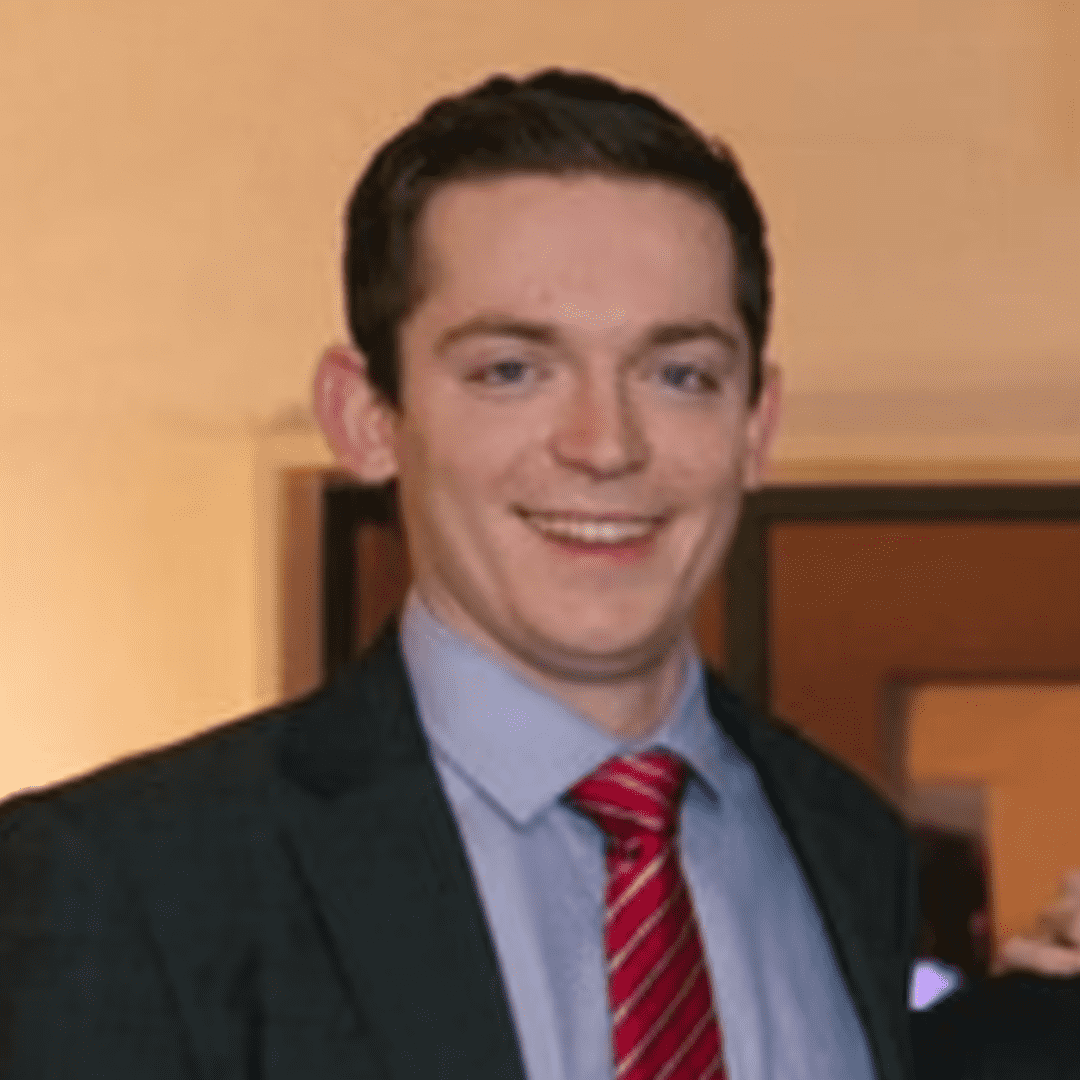 Brockie (pictured here before the incident) has since been promoted to a manager position at the firm (LinkedIn)