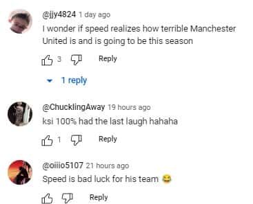 Comments on KSI and IShowSpeed (@ksiclips/YouTube)