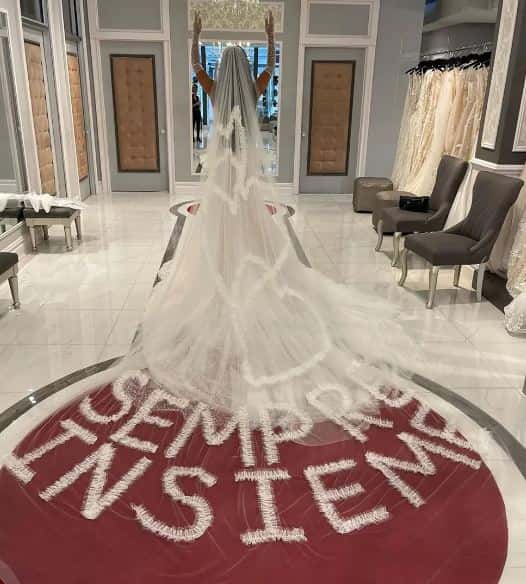 The 100 metre long veil (Mark Zunino/Instagram)