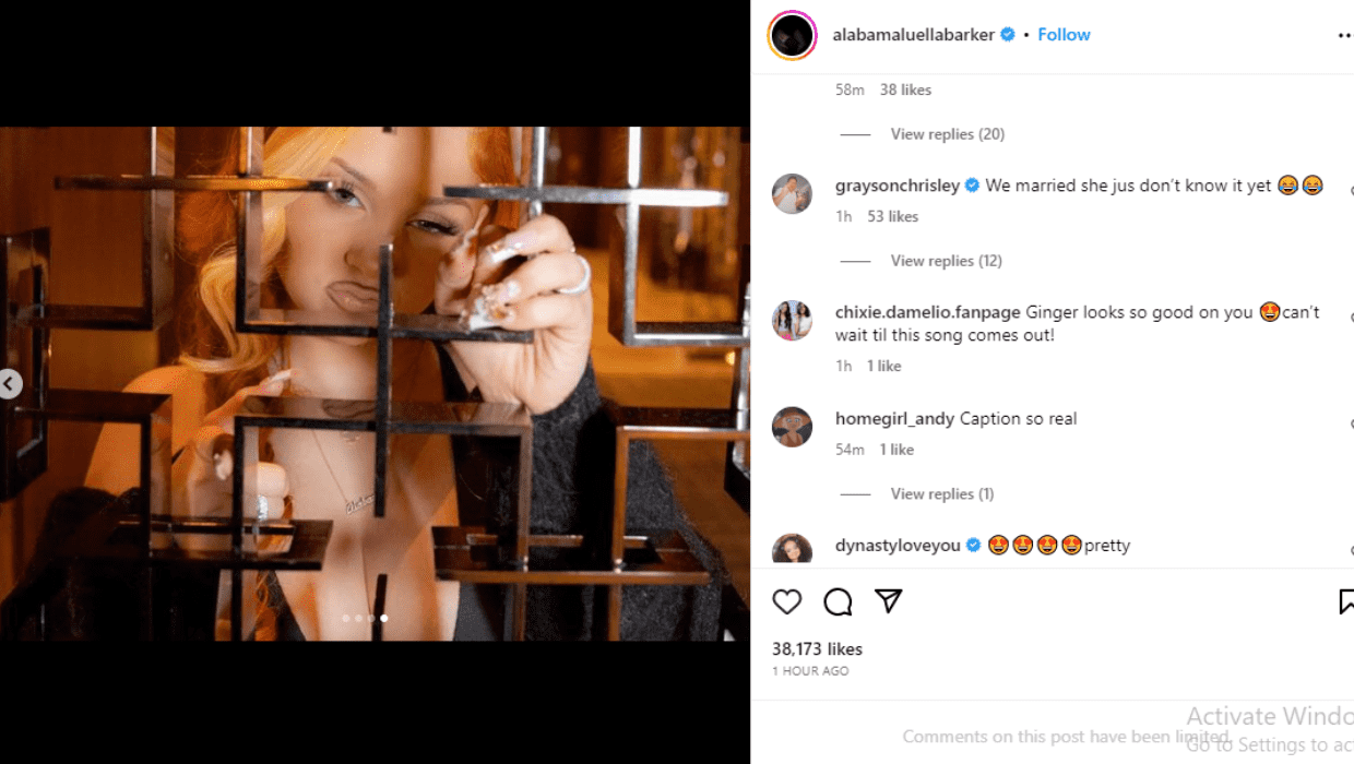 Grayson Chrisley sparks dating rumors as he leaves cheeky reply on Alabama Luella Barker's post (Instagram/alabamaluellabarker)