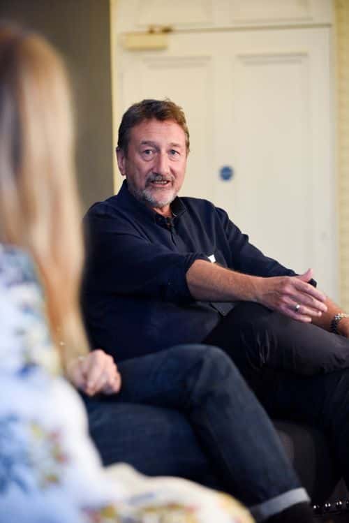 Steven Knight during an An Evening with Steven Knight and Cillian Murphy from Peaky Blinders at Esquire Townhouse with Dior at Carlton House Terrace on October 12, 2017 in London, England.