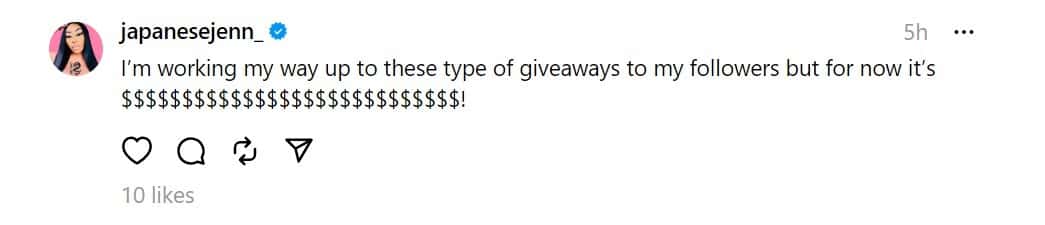Rethread on MrBeast's giveaway post (@mrbeast/Threads)