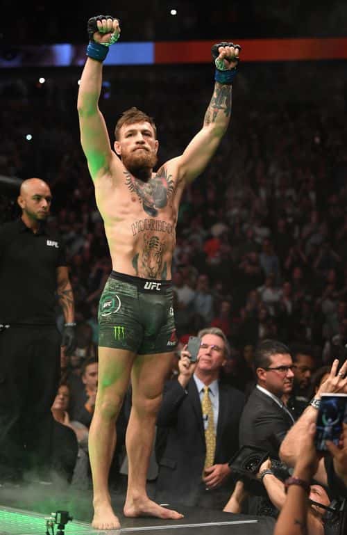 LAS VEGAS, NV - OCTOBER 06:  Conor McGregor of Ireland poses outside of the octagon before competing