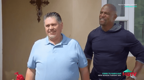 'Brookline 99' star Terry Crews and his family chauffeur Frank Bustos in 'Celebrity IOU' Season 4 Part 2 (HGTV)