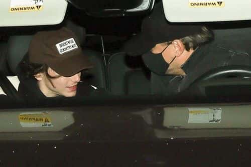 Timothee Chalamet and Leonardo DiCaprio seen leaving The Birds Street Club together on Wednesday. (Backgrid)