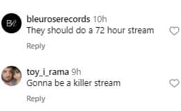 Kai Cenat's fans shared their comments on Instagram (@nojumper/Instagram)