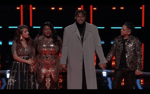 Parijita Bastola, Kim Cruse, Justin Aaron, Omar Jose Cardona on 'The Voice' Season 22 (NBC)