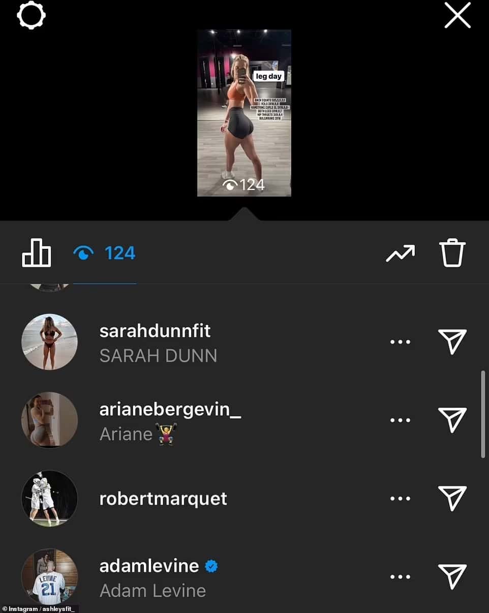 Levine used to constantly check her Instagram stories (Ashelysfit/Instagram)