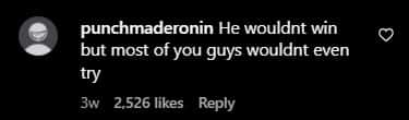 A user stated that Andrew Tate wouldn't win (thecobrabrothers/Instagram)