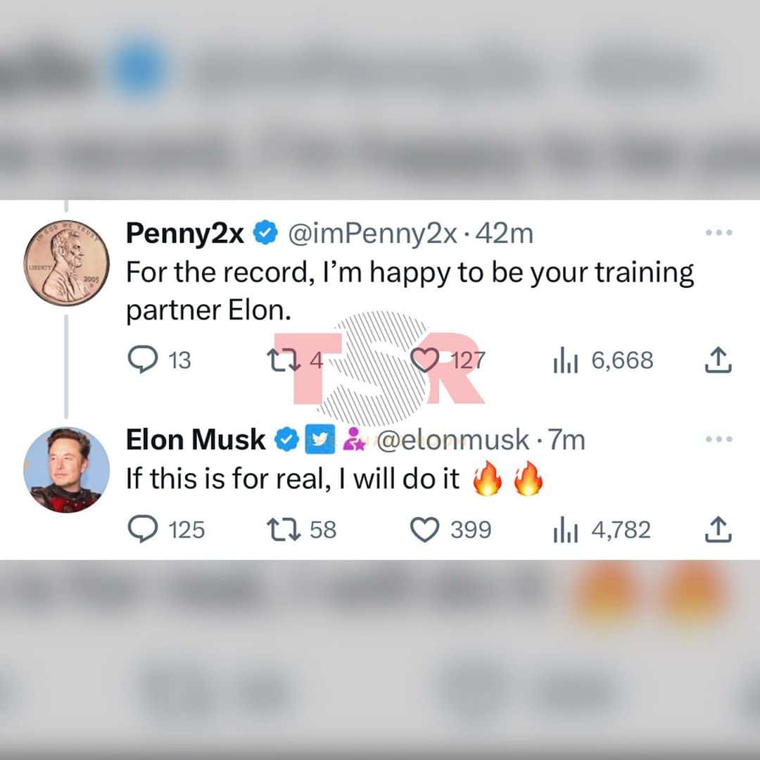 Musk agrees to a fight if it comes to that (@marionawfal/Twitter)