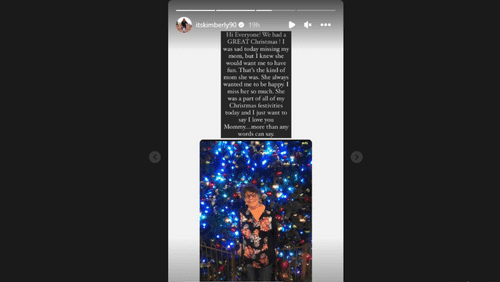 Kim Menzies about her mother  (Instagram/itskimberly90)