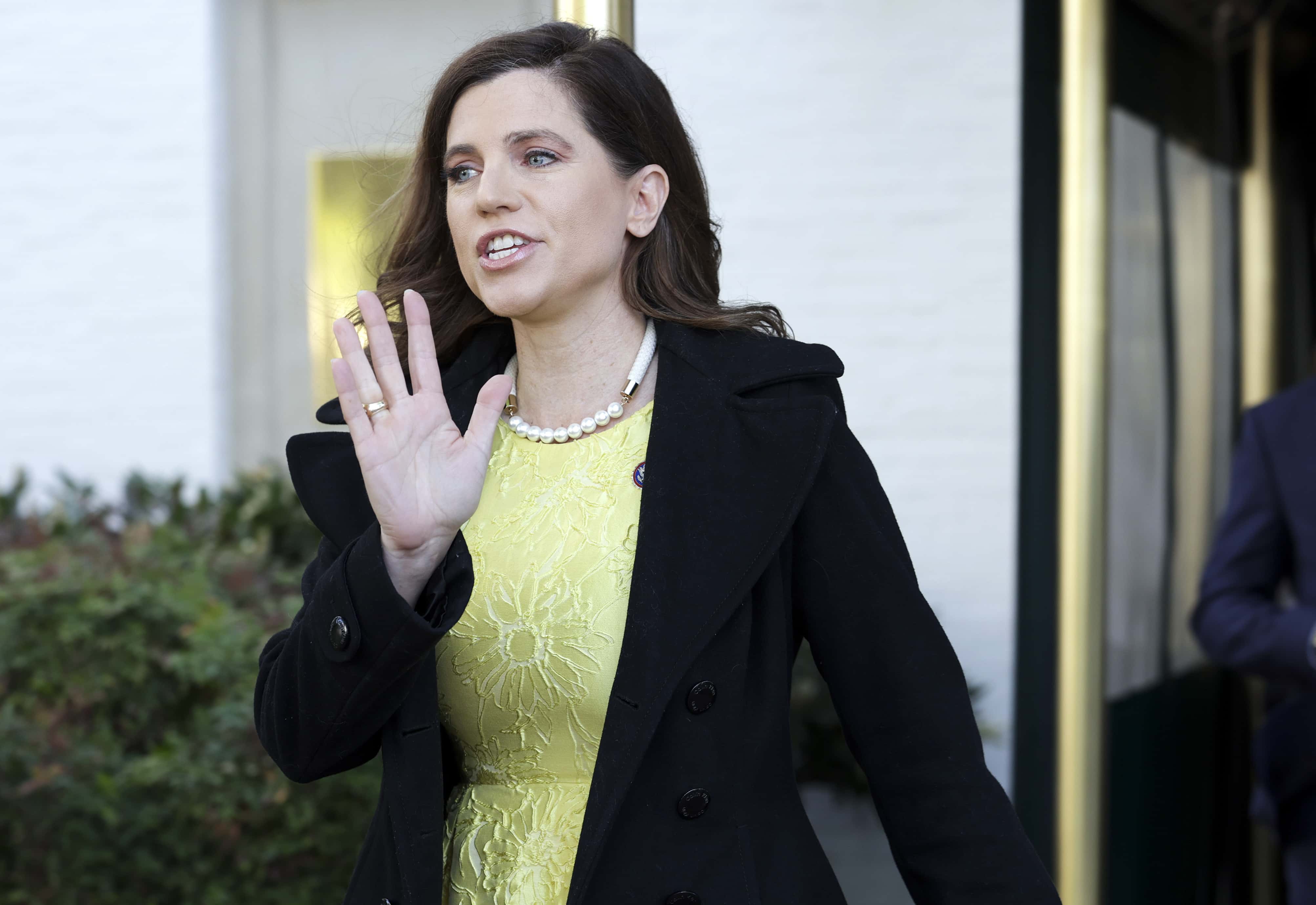 Rep. Nancy Mace (R-SC) leaves a House Republican conference meeting on Capitol Hill on April 27, 2022 in Washington, DC. Audio recordings recently released have House Minority Leader Kevin McCarthy reportedly saying that he was considering asking then-President Trump to resign over the Capitol riot. (Photo by Kevin Dietsch/Getty Images)