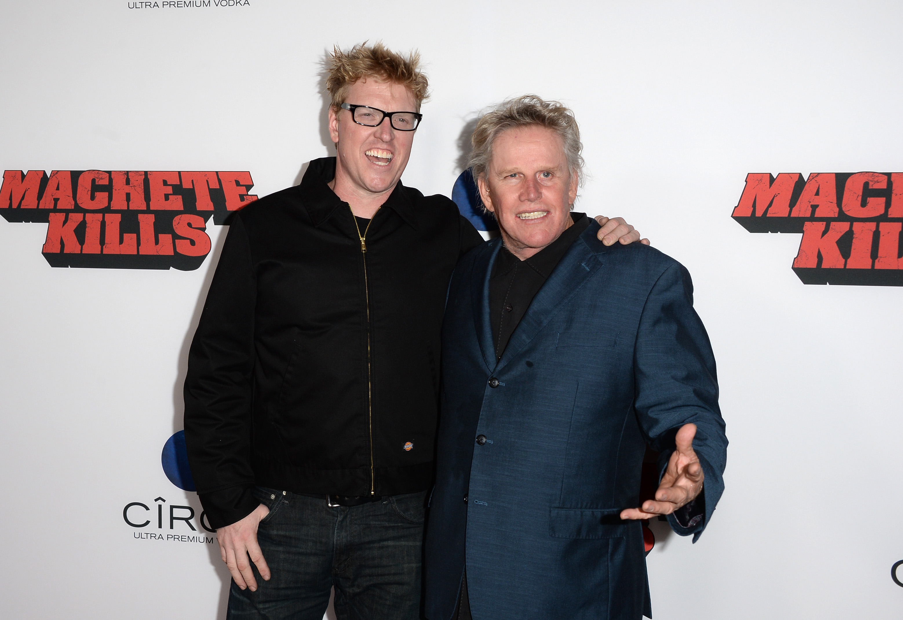 Actors Jake Busey and Gary Busey arrive at the premiere of Open Road Films' 'Machete Kills' at Regal Cinemas L.A. Live on October 2, 2013 in Los Angeles, California (Getty)