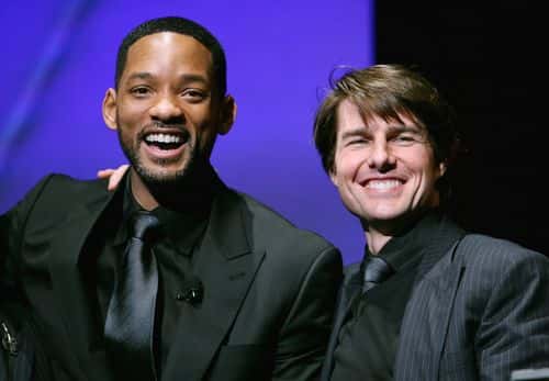Actors Will Smith (L) and Tom Cruise attend the Santa Barbara Film Festival Modern Master Award Presented to Will Smith at the Arlington Theatre on January 27, 2007 in Santa Barbara, California.