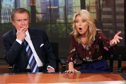Regis Philbin and Kelly Ripa attend a press conference on Regis's departure from