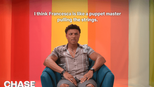 Chase blames his elimination in 'Perfect Match' on Francesca (Netflix)