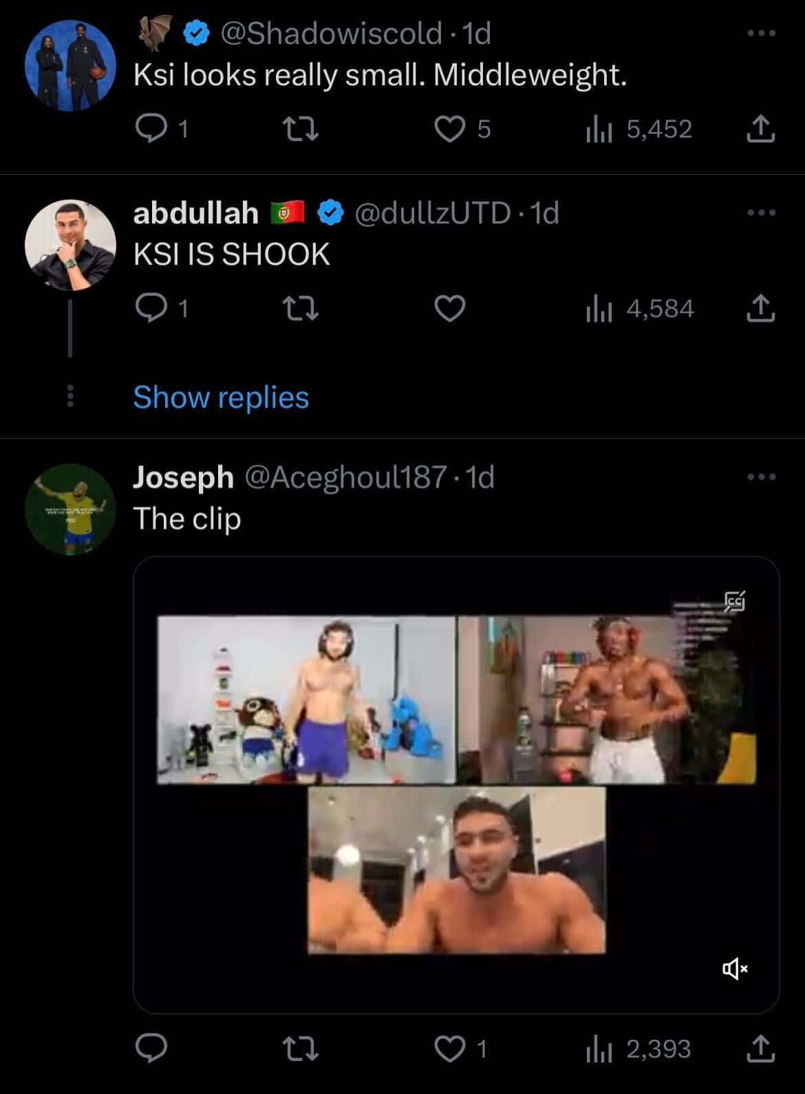 A screenshot of the comments on the video (@ksinews_/X)