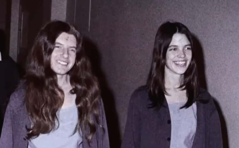 Leslie Van Houten (right) was the youngest Manson follower to be found guilty of murder for her part in Leno LaBianca's death (NBC News/YouTube screenshot)