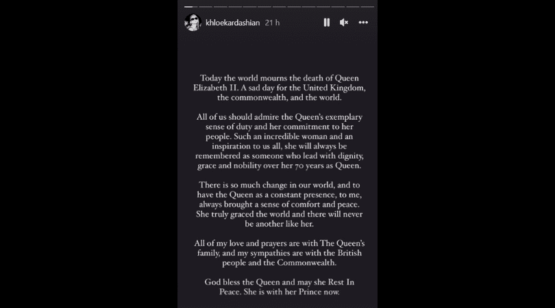 Khloe posted an emotional statement (Instagram@khloekadarshian)