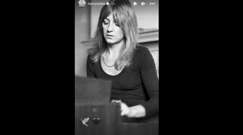 Singer Harry Styles shared a black and white picture of late legendary songstress Christine McVie (harrystyles/Instagram)