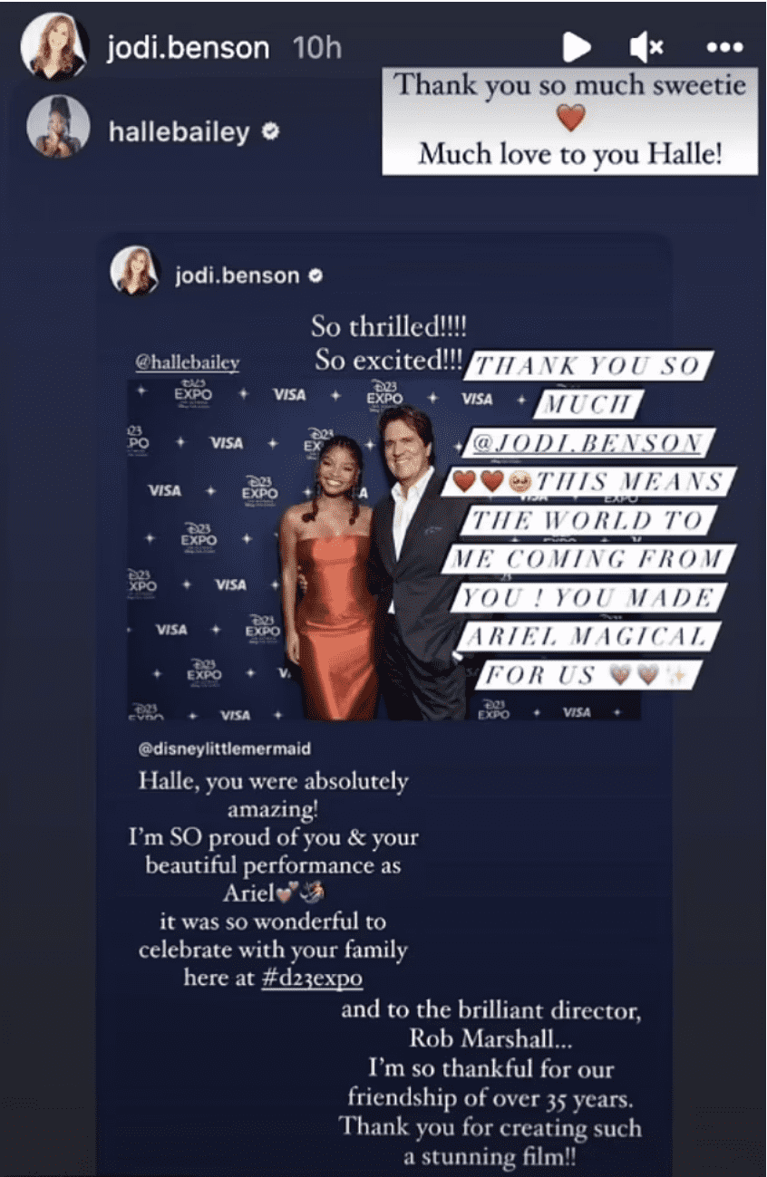 Jodie Benson in support of Halle Bailey (instagram/@jodi.benson)