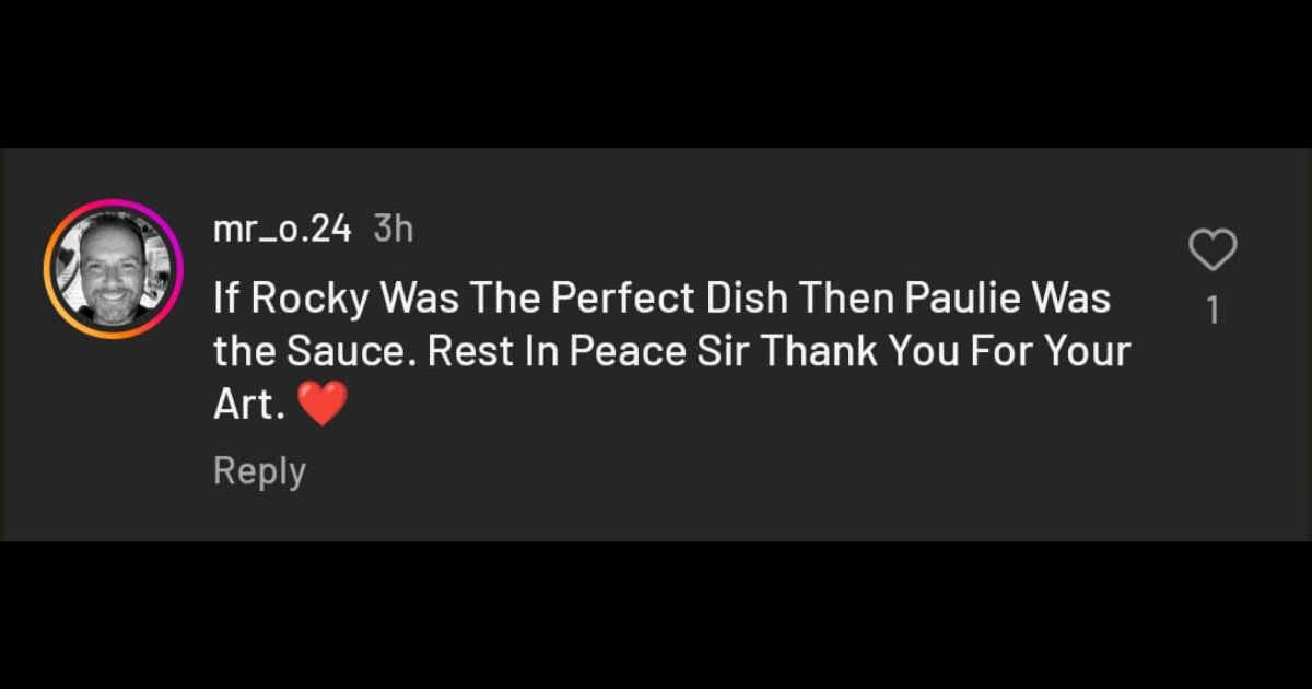Messages of support and condolences under Stallone's post regarding Burt's passing. (@officialslystallone/Instagram)