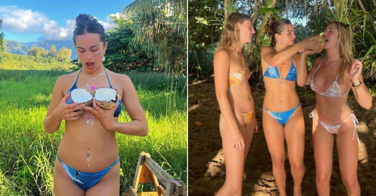 Addison Rae flaunting her body in blue bikini  (addisonraee/ Insagram)