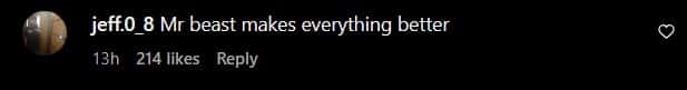 A user lauded Mrbeast for making everything he features in, exciting (mrbeast/Instagram)